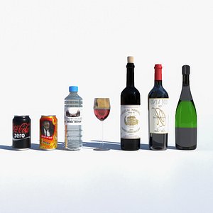 3D Collrction of alcoholic and non-alcoholic drinks by Nikdox model