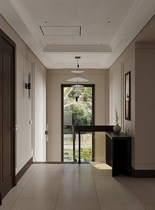 Interior Designed Scene with HALLWAY 2ND floor and STAIRS 3D model