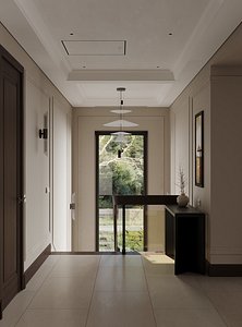 Interior Designed Scene with HALLWAY 2ND floor and STAIRS 3D model
