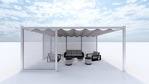 Pergola and outdoor furniture1 3D model