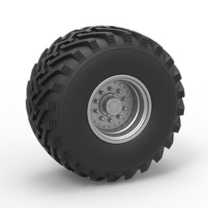 Wheel from vintage monster truck Scale 1 to 25