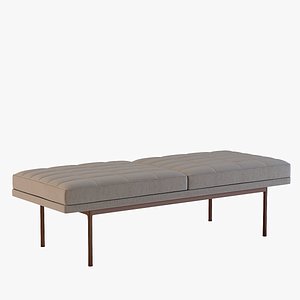 Photorealistic Ultra Detail Upholstered Tuxedo Bench