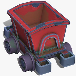 Stylized Mine Wagon - PBR Game Ready 3D model