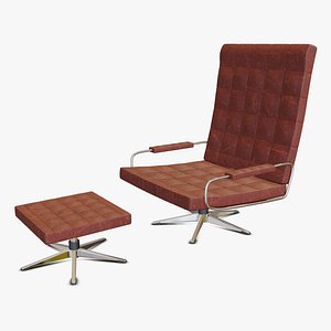 3D retro armchair seat leather