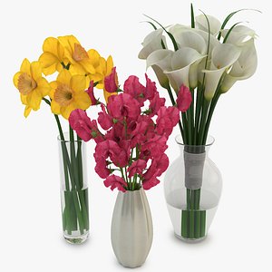 bouquets vase 02 3d max