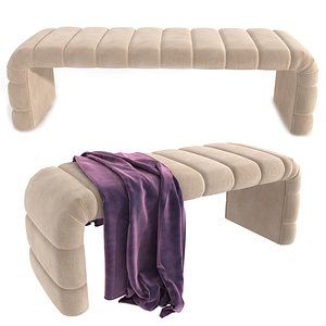 3D Mitchell Gold Bob Williams CALLAN CHANNEL TUFTED BENCH