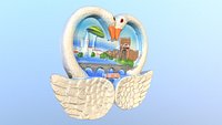 Rimini Italy magnet souvenir fridge 3D model