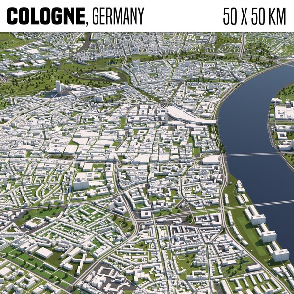 Free 3D City Maps Models TurboSquid - Cologne Ts