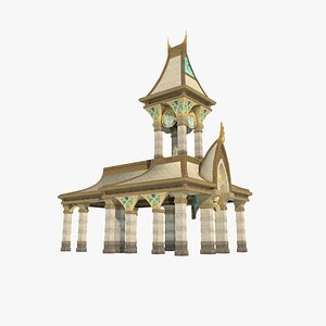 Mythical style architectural pavilion 3D