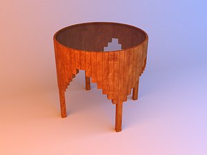 3D Parametric wood and glass coffee table model