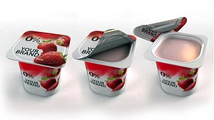 yogurt cup opening 3d max