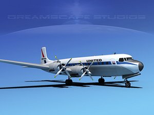 3d model douglas dc-7c dc-7