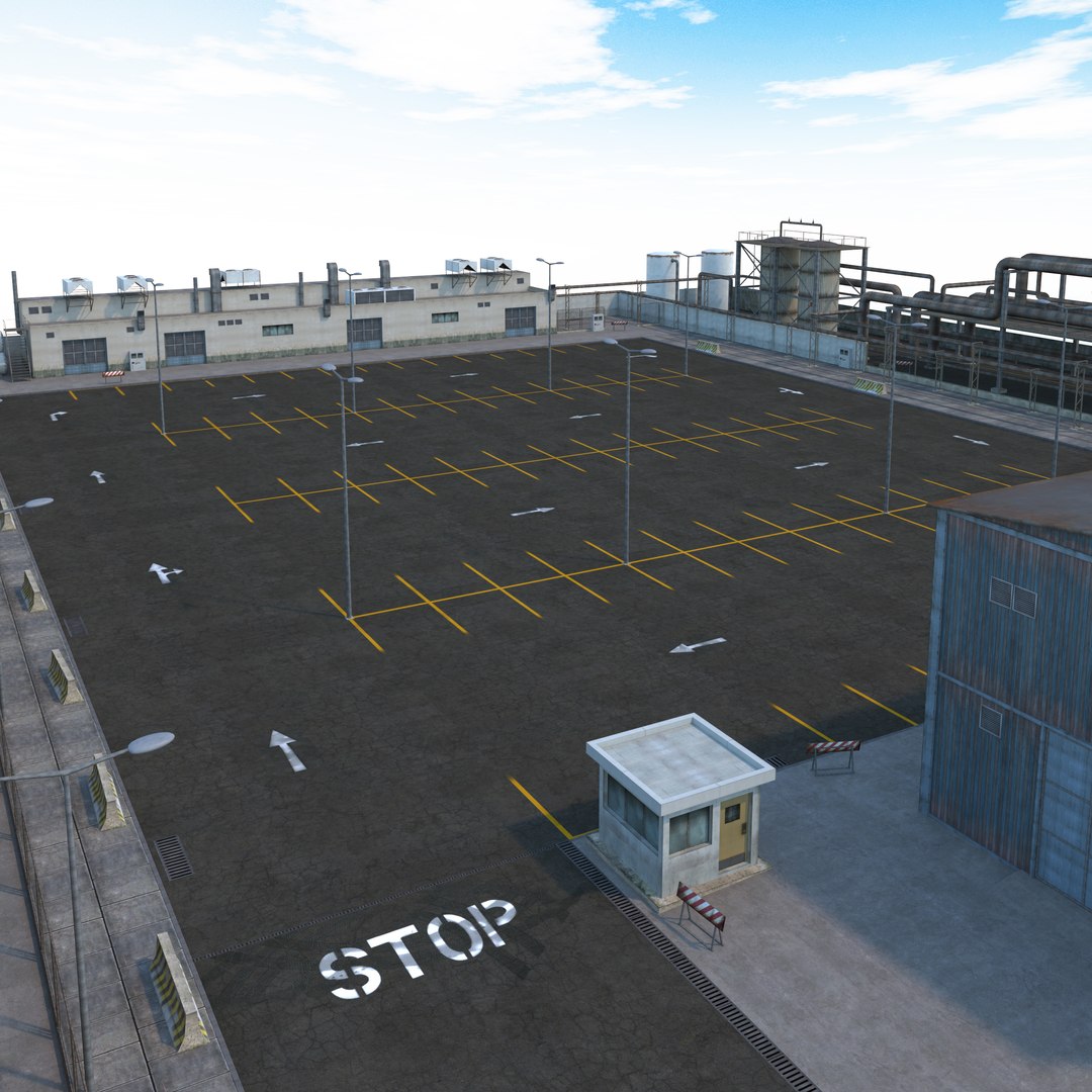 Factory parking lot 3D TurboSquid 1371472