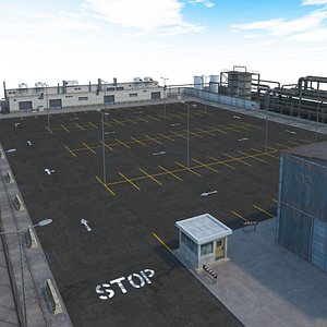 factory parking lot 3D