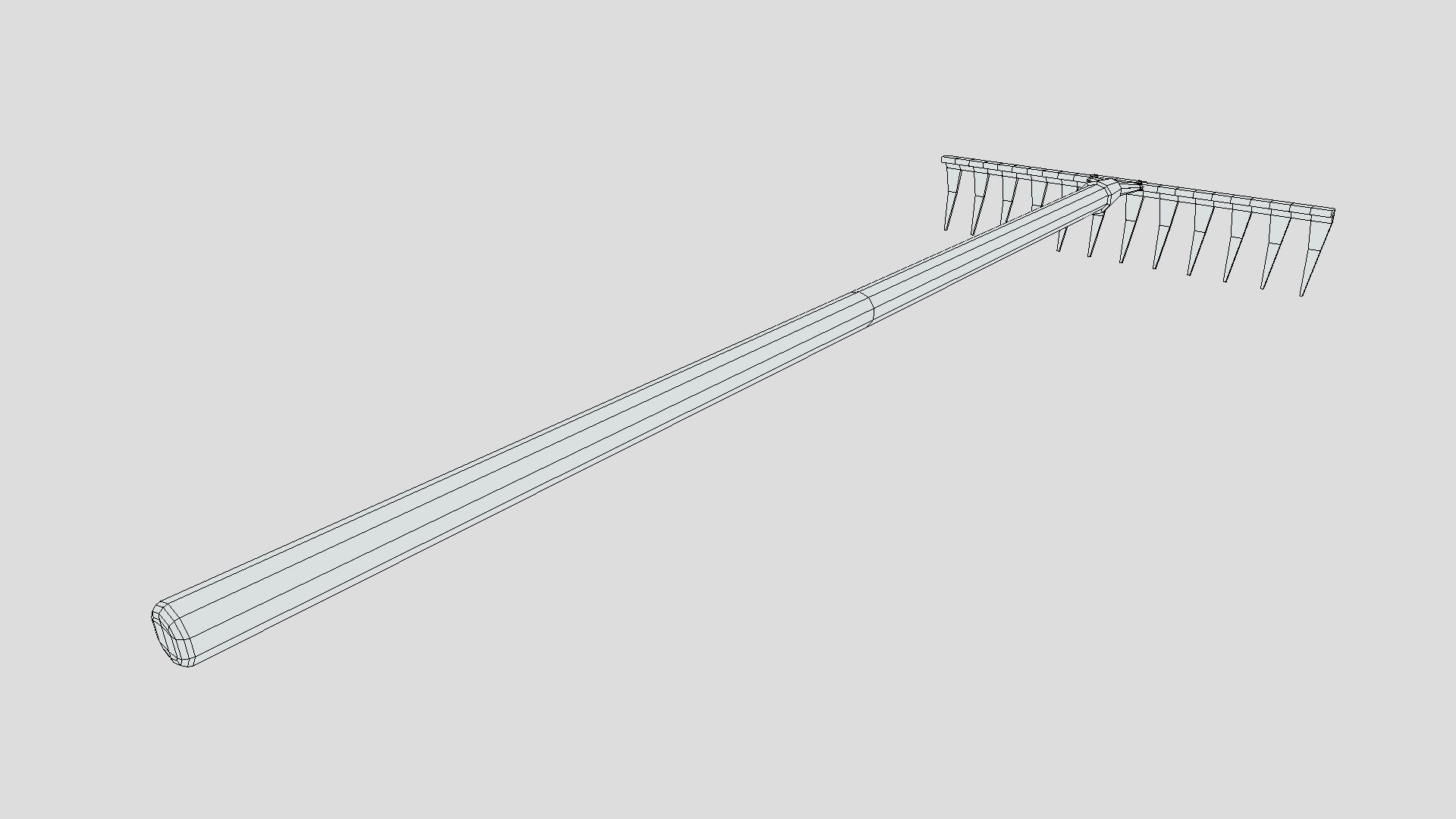 3D Low Poly Cartoon Rake model TurboSquid 1843401