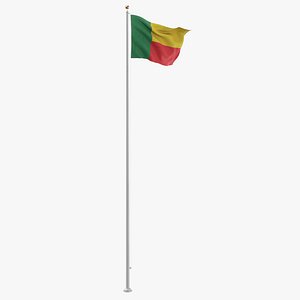 Flag On Pole Benin