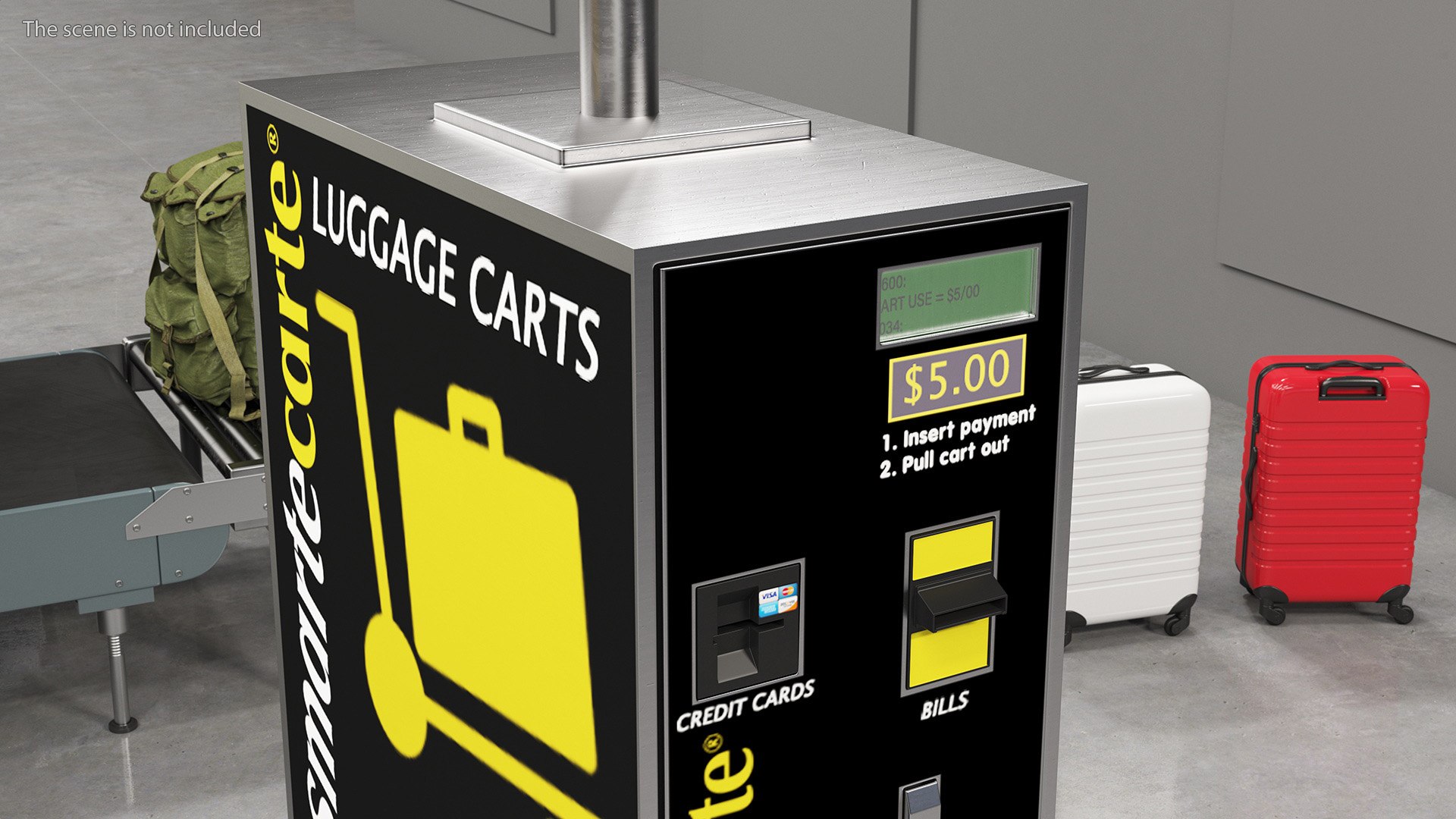 3D Airport Luggage Cart Management Unit Smartecarte Model TurboSquid