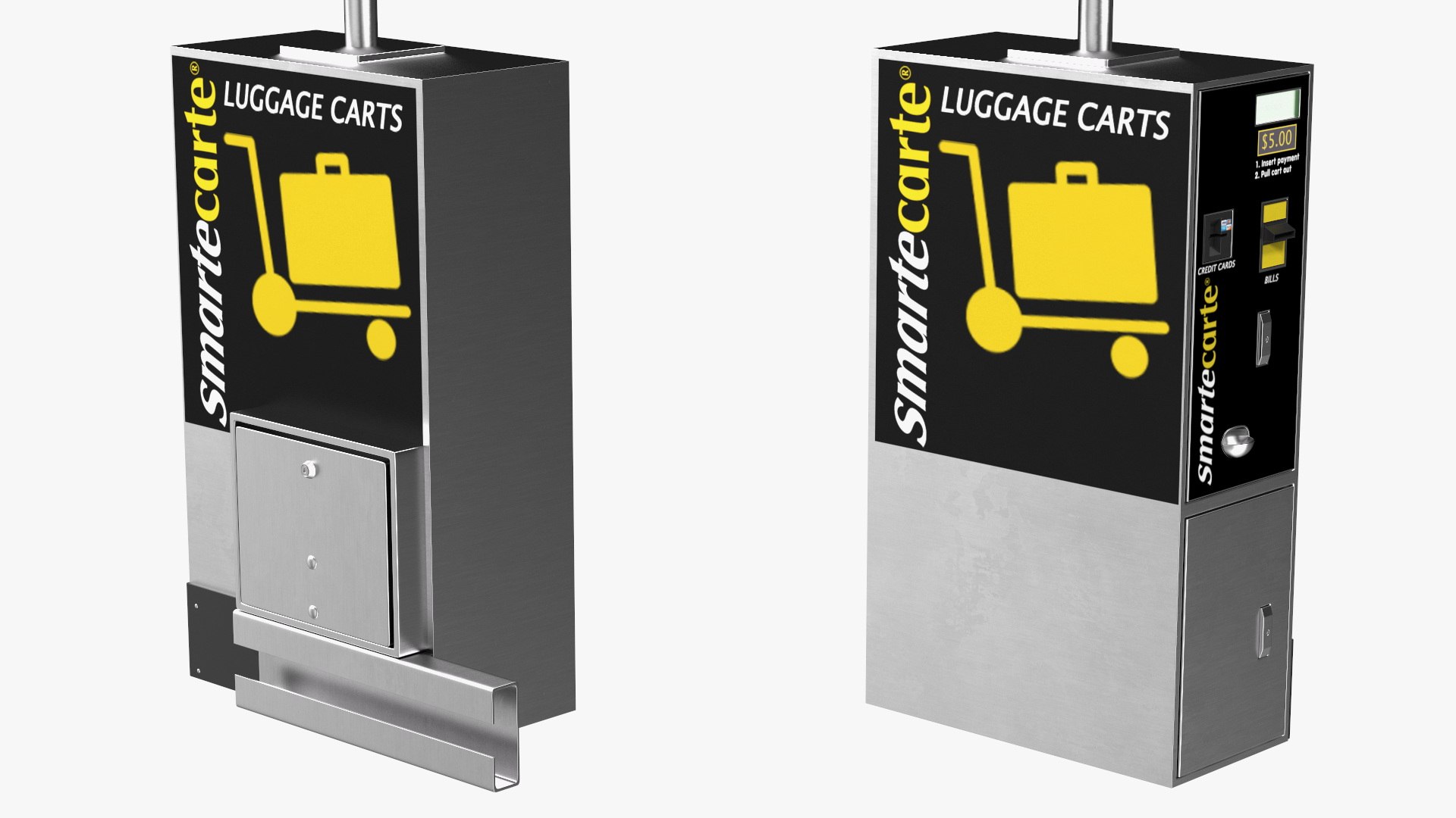 3D Airport Luggage Cart Management Unit Smartecarte Model TurboSquid