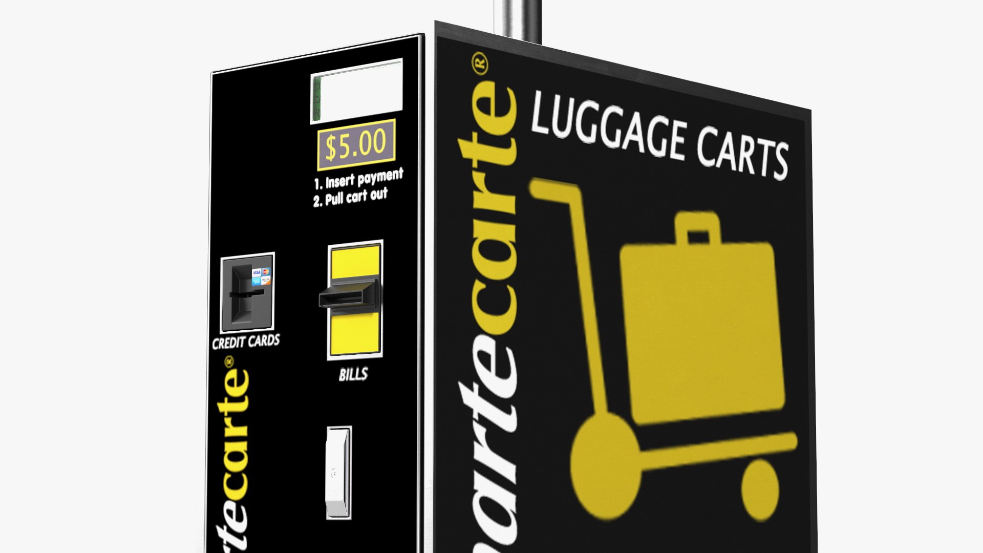 3D Airport Luggage Cart Management Unit Smartecarte Model TurboSquid