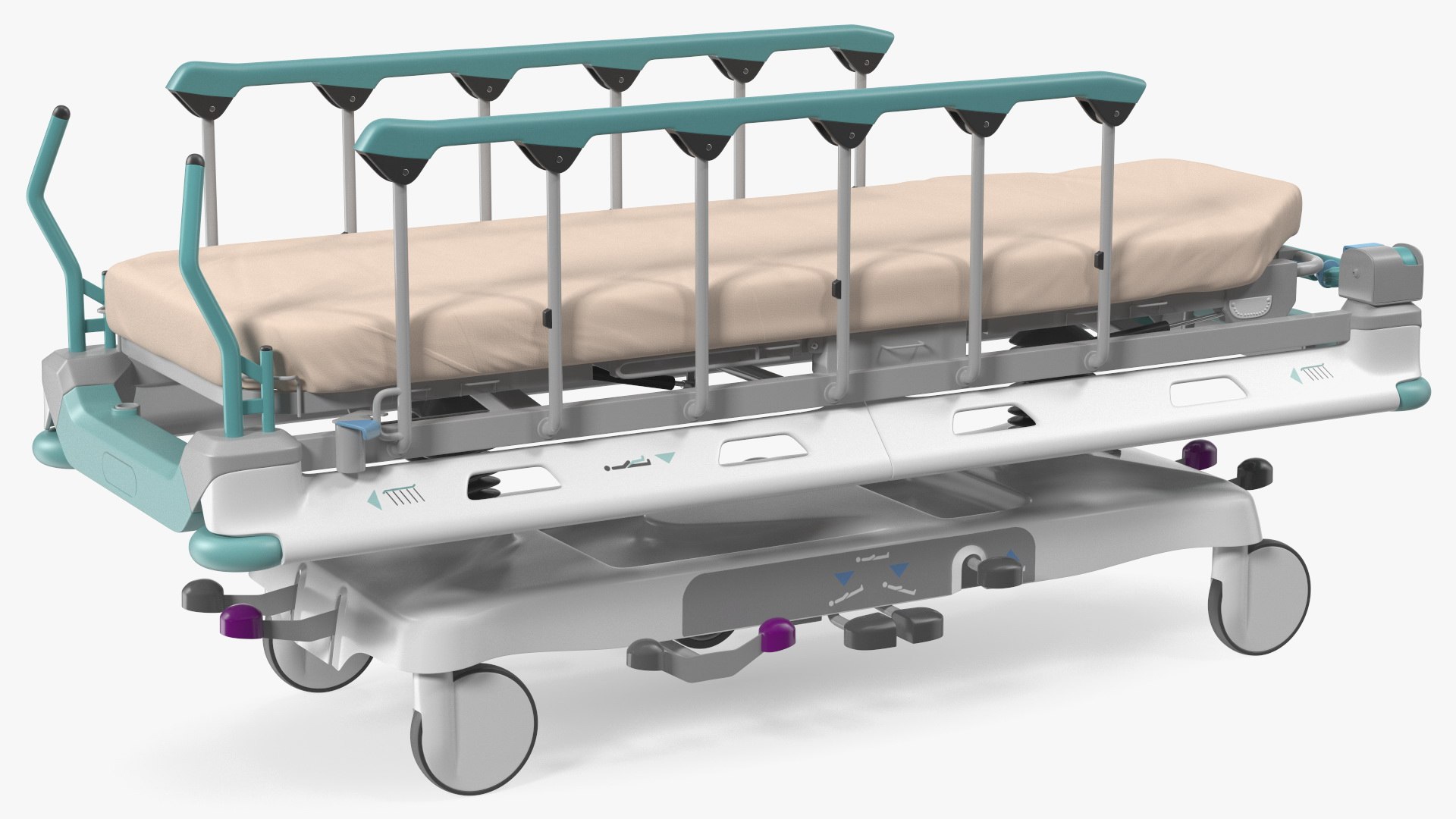 Emergency Transport Bed Rigged 3D model preview