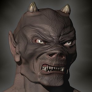 realistic devil head 3d model