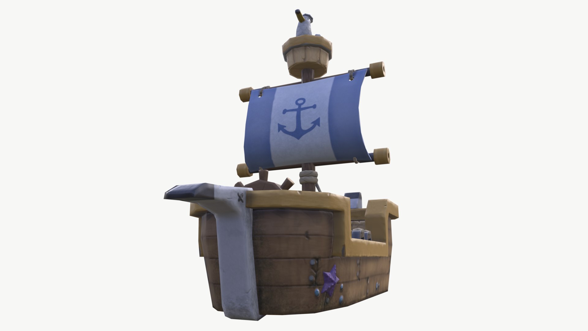 Stylized Sailing Ship - Low Poly Game Ready 3D Model - TurboSquid 2133132