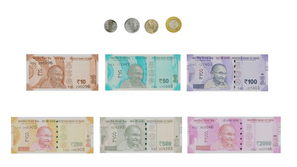 3D indian currency