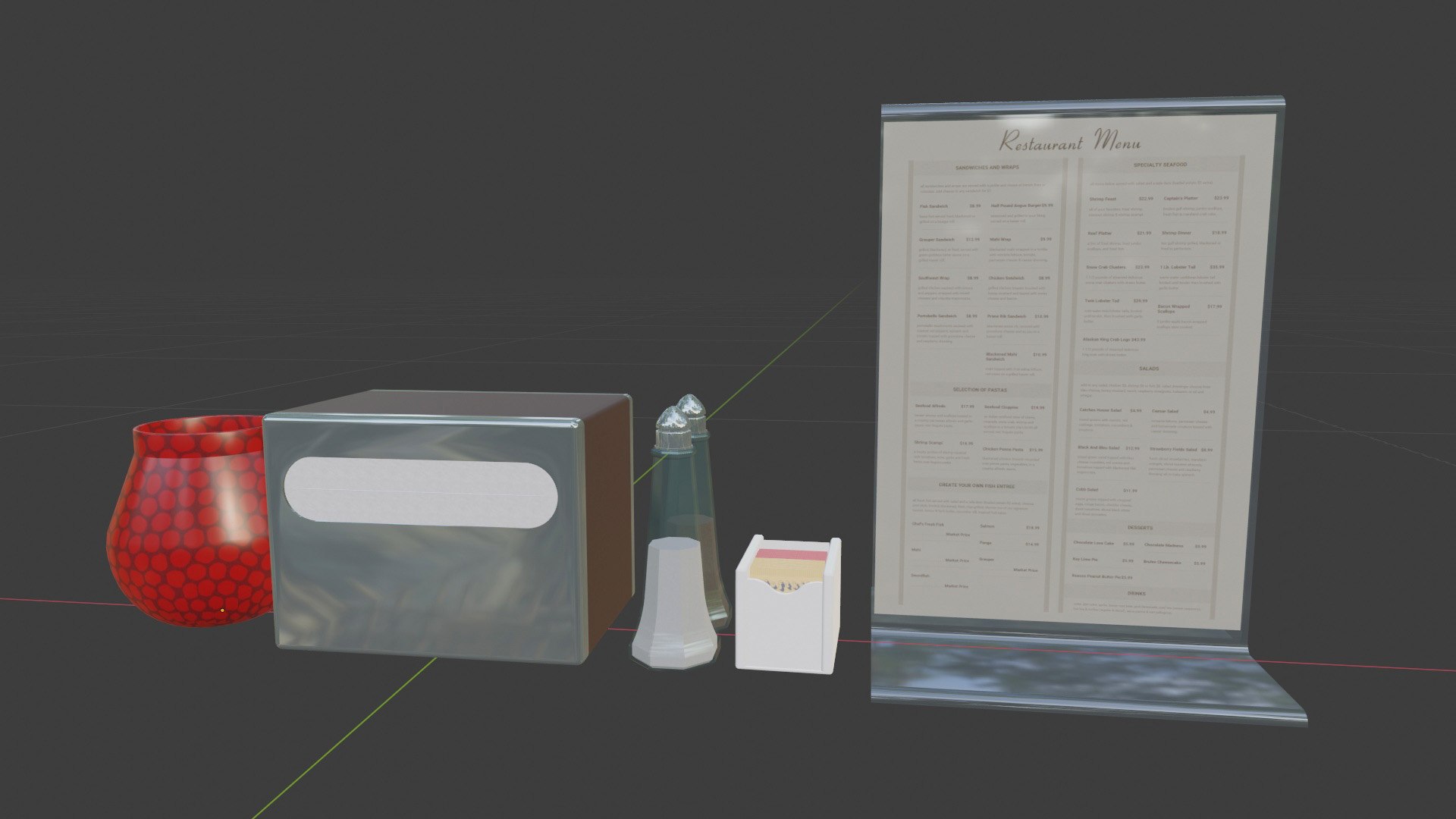 3D Restaurant Tabletop Items Model - TurboSquid 2260096