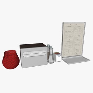 3D Restaurant Tabletop Items model