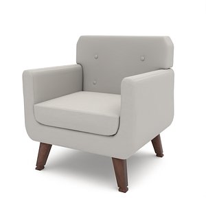 3D model Plain White Armchair