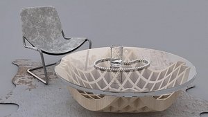 modern chair table 3D