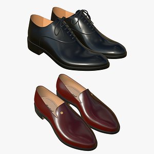 Leather Shoes Realistic V8 3D model