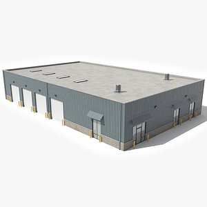 Warehouse Building 64 Game Ready PBR 3D model