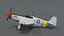 Low Poly Cartoon North American P-51 Mustang