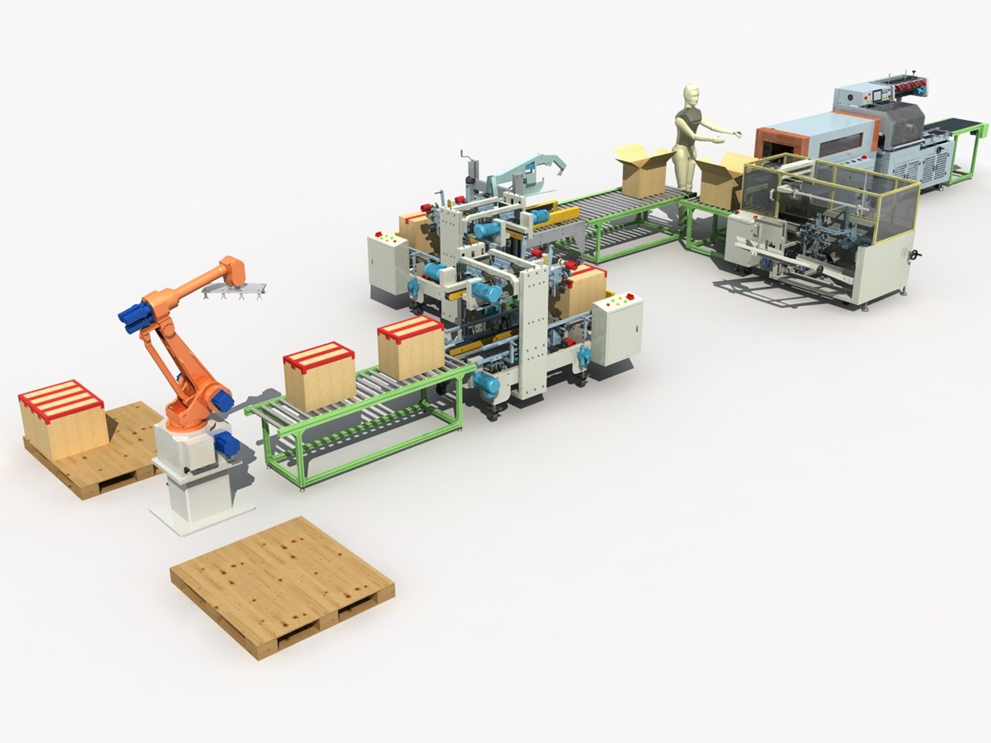 Automatic sealing packing line 3D - TurboSquid 1206730