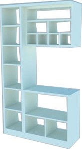 3D open rack pantry model