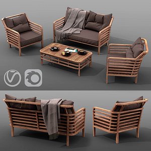 outdoor furniture set azzura 3D model