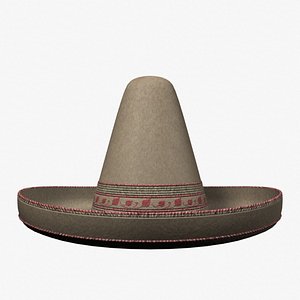 sombrero hat accessories 3d lwo