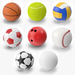 sport balls soccer tennis 3D