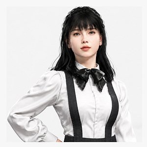 3D Realistic Korean School Girl Character model