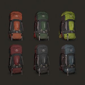 Trekking Backpack 3D Model Game Ready PBR