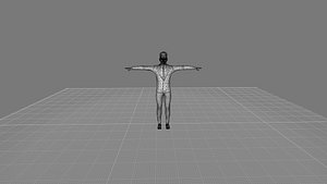 Stylized 3D Character Man in Black Suit 3D model