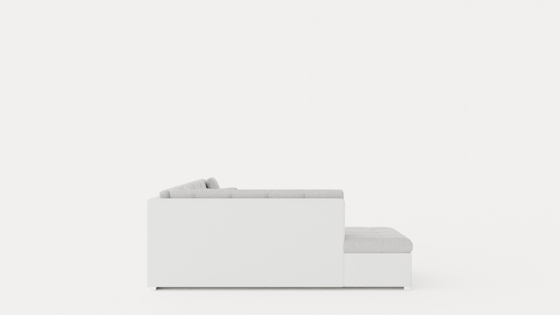 Zumar U Bed Sofa Divan With Storage Right White Light Gray Model ...