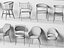Modernes skandinavisches Esszimmer- und Lounge-Hocker-Set