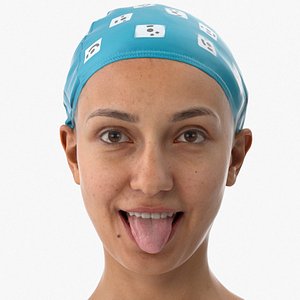 3D Joy Human Head Tongue Show Down AU19 Clean Scan model