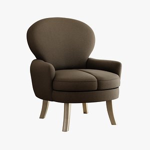 Furniture Accent Chairs Bohemian Taupe Wool Nickel Legs 020
