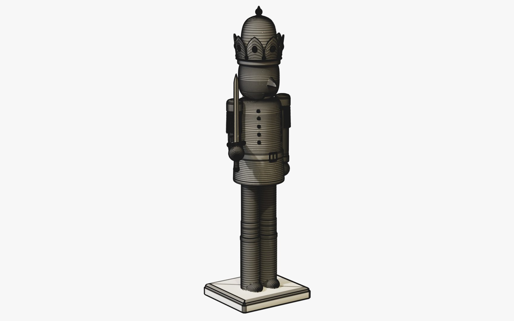 3D Christmas Nutcracker King - Round Head - Painted Wood PBR https://p.turbosquid.com/ts-thumb/qY/fOVg8G/id/12_nutcrackerkingb_12_wire_clay/jpg/1793434624/1920x1080/fit_q87/88aed950f78d24d5a9aea9a04a0ad41c212d1411/12_nutcrackerkingb_12_wire_clay.jpg