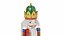 Christmas Nutcracker King - Round Head - Painted Wood PBR