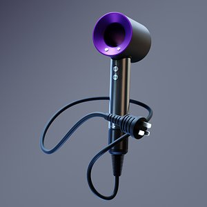 3D Model of Dyson - like Hair Dryer Accurately Replicating Appearance and Structure to Meet Renderi