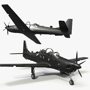 3D model Unarmed Patrolling Turboprop Aircraft Rigged for Maya